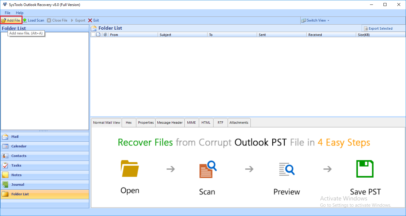 step-1 Access Deleted Outlook Emails 